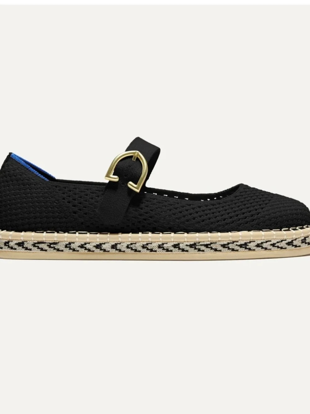 Rothy's Black Mary Jane Flats with Gold Buckle - Picture 3 of 6
